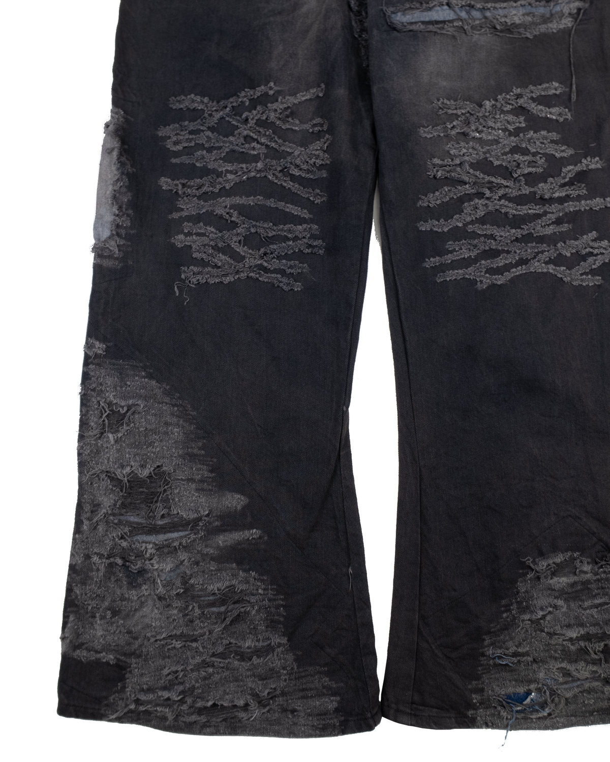 Whisker Distress Denim Charcoal