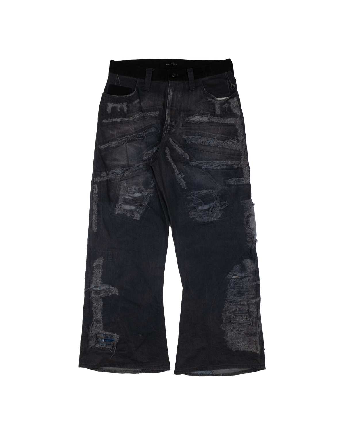 Whisker Distress Denim Charcoal