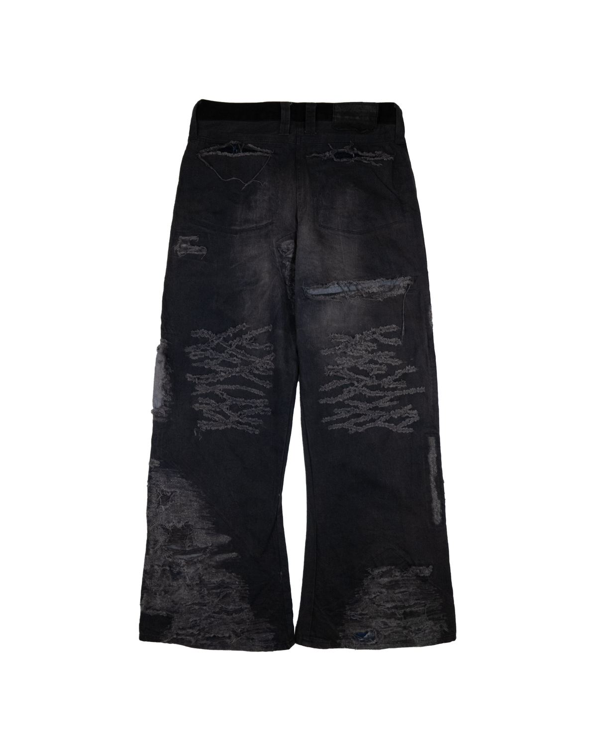 Whisker Distress Denim Charcoal