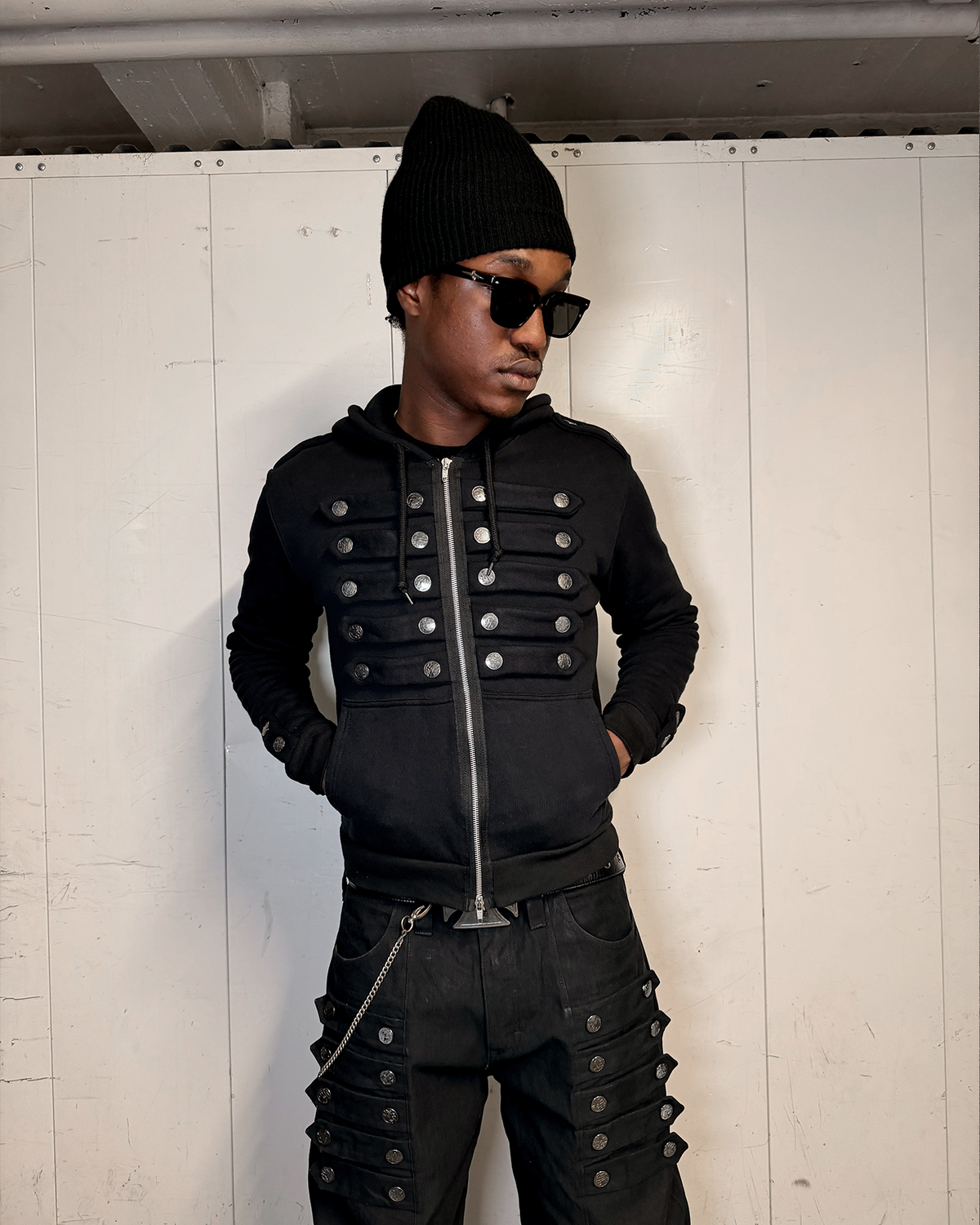 Epaulette Zip Hoodie