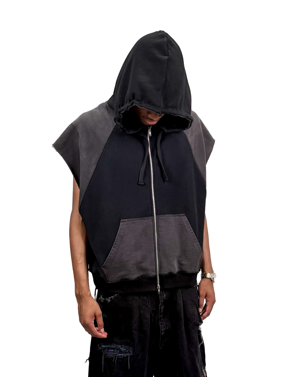 Sleeveless Zip Hoodie